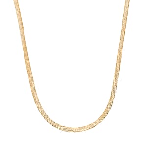 Herringbone Chain Bracelet (8.50In) and Necklace (24 Inches) in ION Plated YG Stainless Steel