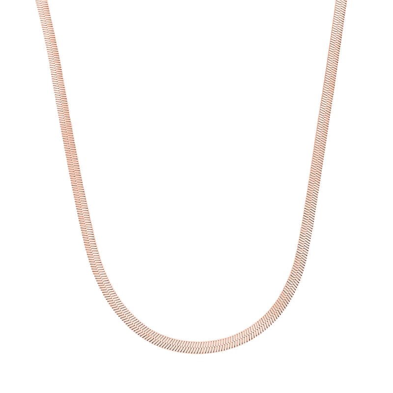 Herringbone Chain Bracelet (8.50In) and Necklace (24 Inches) in ION Plated RG Stainless Steel