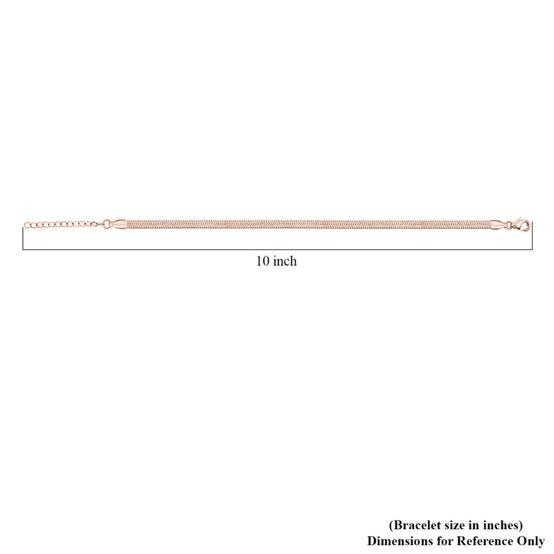 Herringbone Chain Bracelet (8.50In) and Necklace (24 Inches) in ION Plated RG Stainless Steel