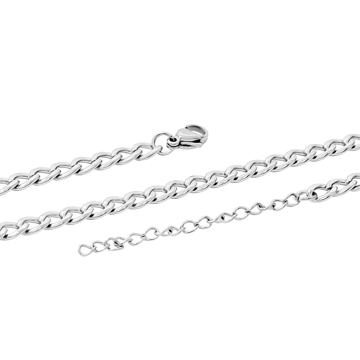 Cuban Chain Bracelet (8.50In) and Necklace (24 Inches) in Stainless Steel image number 5
