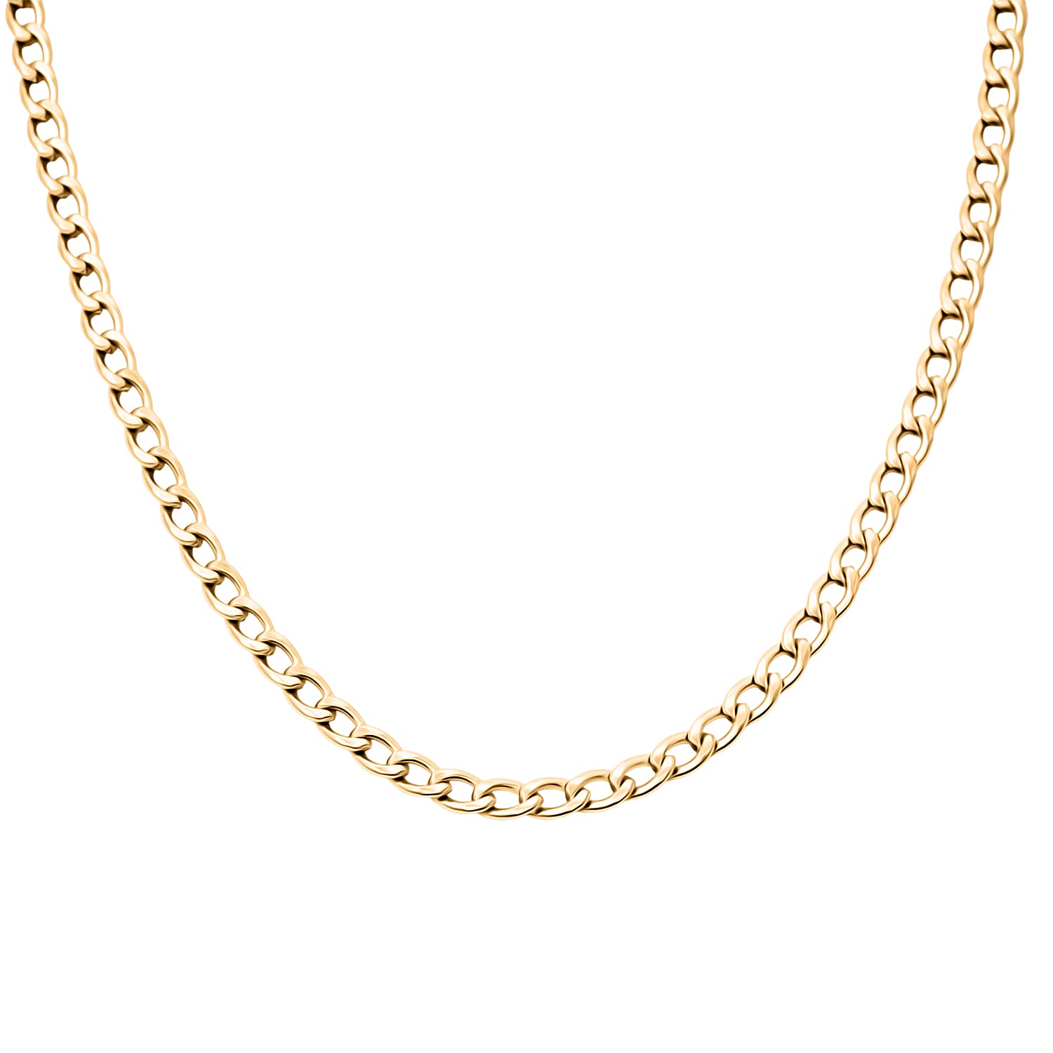 Cuban Chain Bracelet (8.50In) and Necklace (24 Inches) in ION Plated YG Stainless Steel