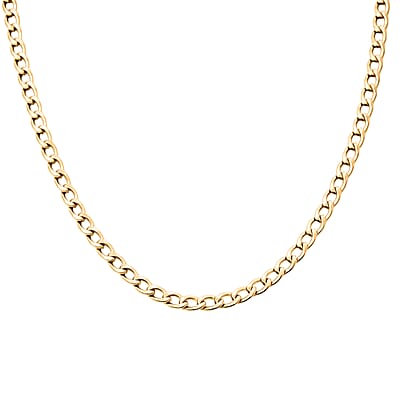 Cuban Chain Bracelet (8.50In) and Necklace (24 Inches) in ION Plated YG Stainless Steel