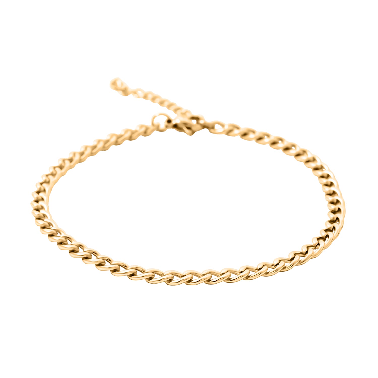 Cuban Chain Bracelet (8.50In) and Necklace (24 Inches) in ION Plated YG Stainless Steel