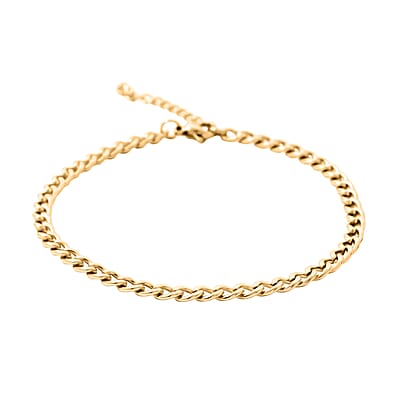 Cuban Chain Bracelet (8.50In) and Necklace (24 Inches) in ION Plated YG Stainless Steel