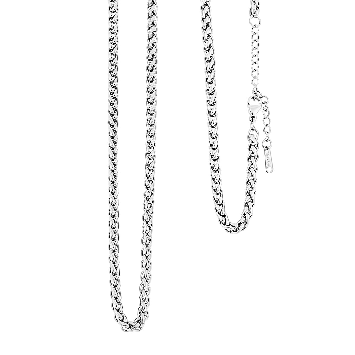 Spiga Chain Bracelet (8.50In) and Necklace 24 Inches in Stainless Steel image number 3