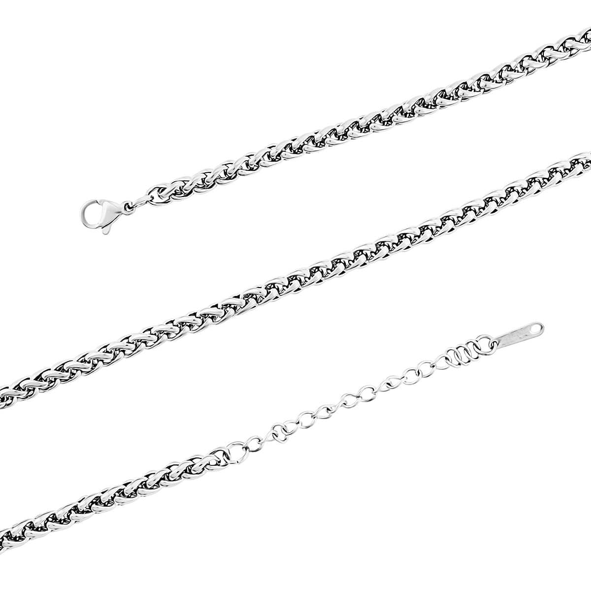 Spiga Chain Bracelet (8.50In) and Necklace 24 Inches in Stainless Steel image number 5