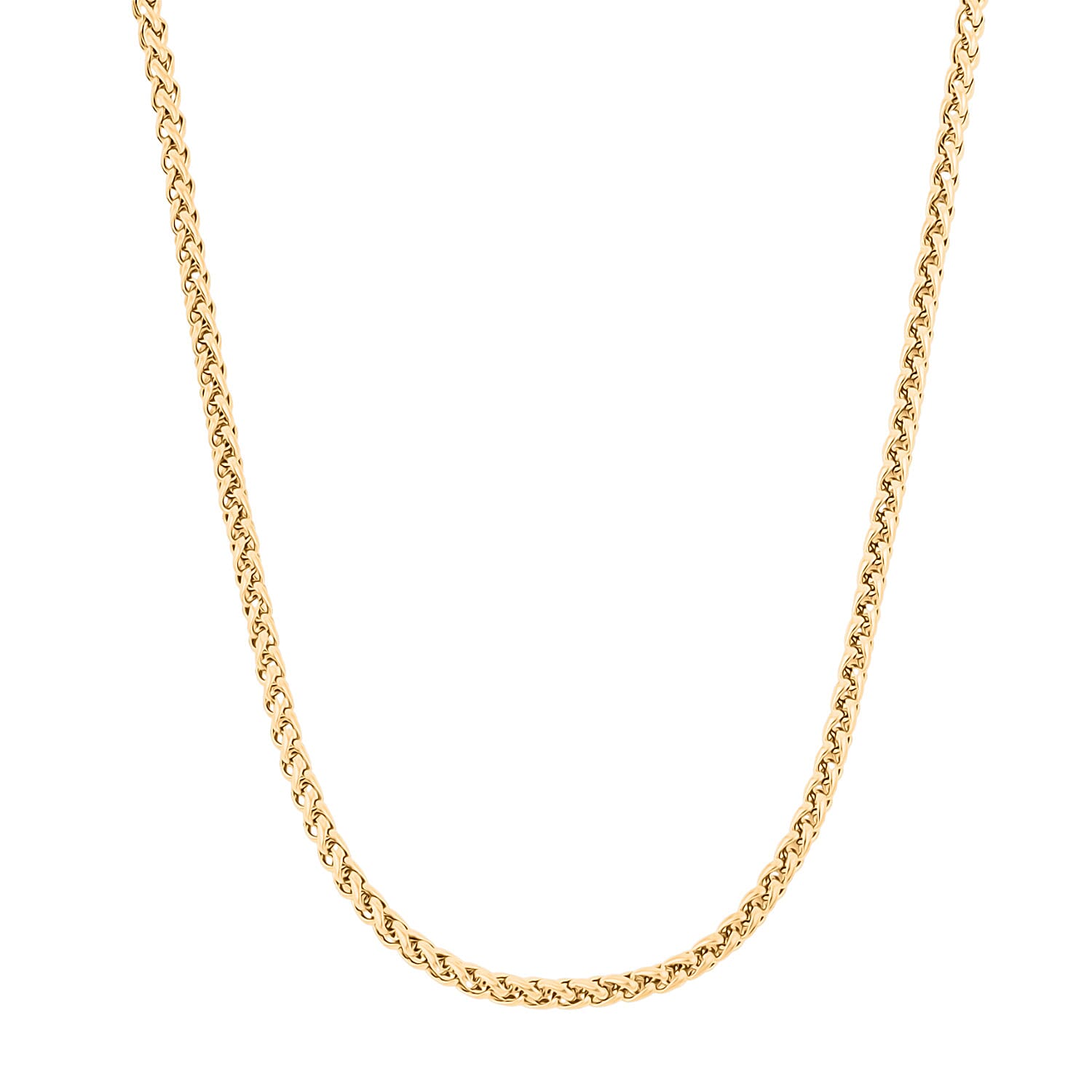 Spiga Chain Bracelet (8.50In) and Necklace 24 Inches in ION Plated YG Stainless Steel