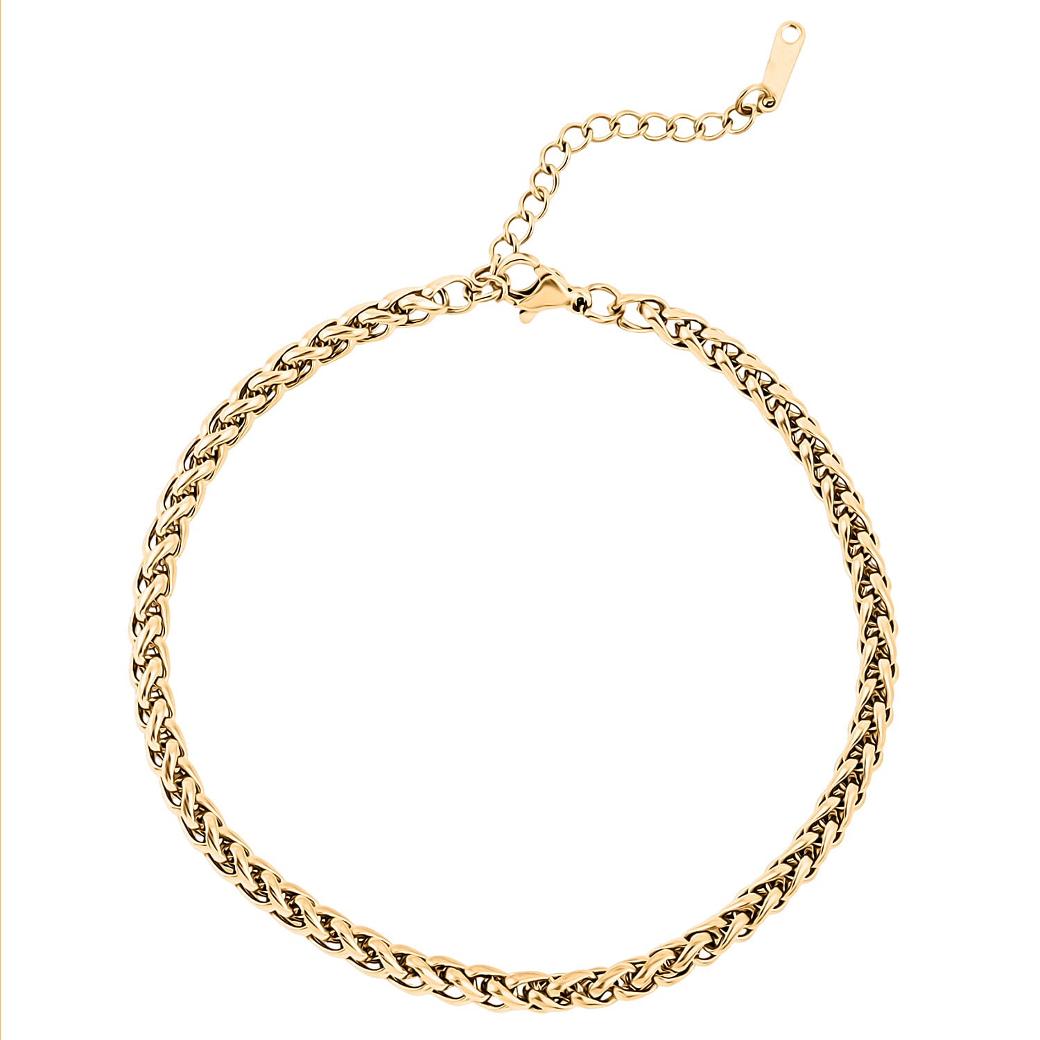 Spiga Chain Bracelet (8.50In) and Necklace 24 Inches in ION Plated YG Stainless Steel