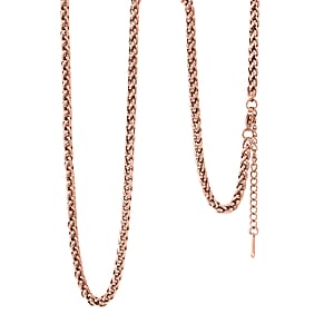 Spiga Chain Bracelet (8.50In) and Necklace 24 Inches in ION Plated RG Stainless Steel
