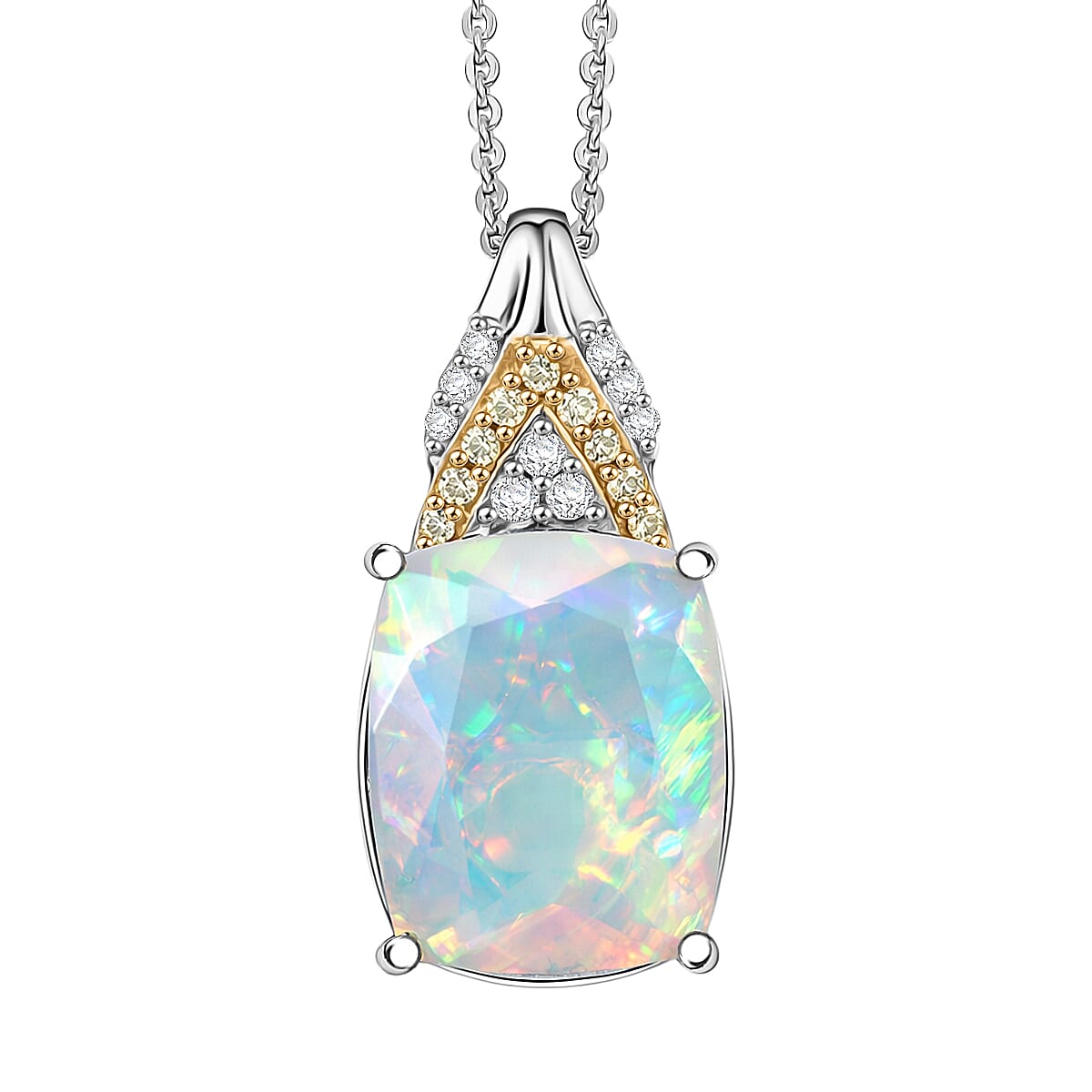 D'Joy Sleeping Beauty Turquoise, Multi Gemstone Pendant Necklace (20 Inches) in Rhodium Over Sterling Silver 3.50 ctw