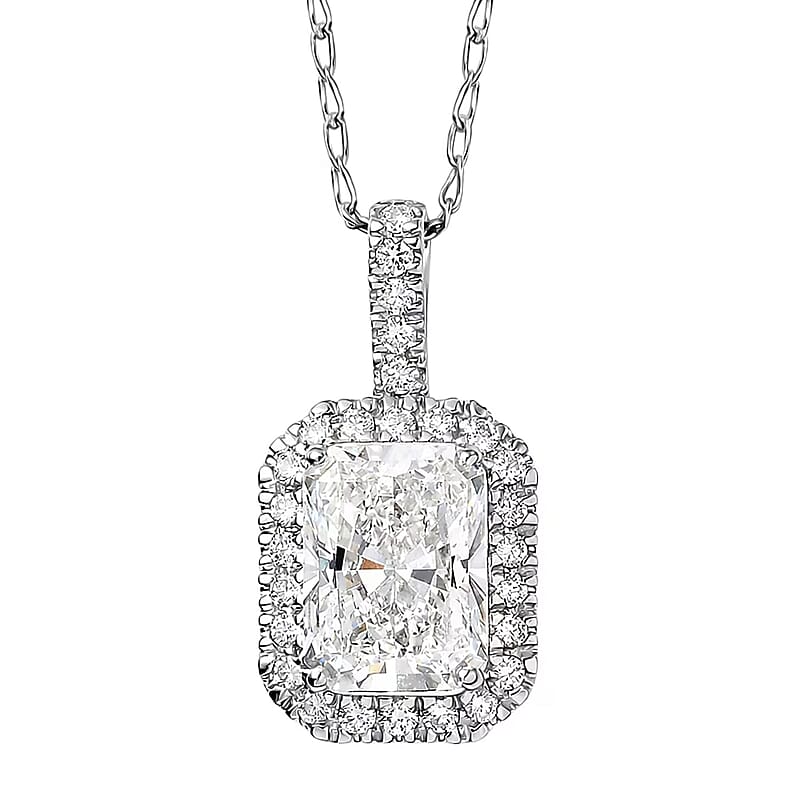 IGI Certified Luxuriant Lab Grown Diamond E-F VS 3.40 ctw Pendant Necklace in 950 Platinum 5.70 Grams 20 Inches