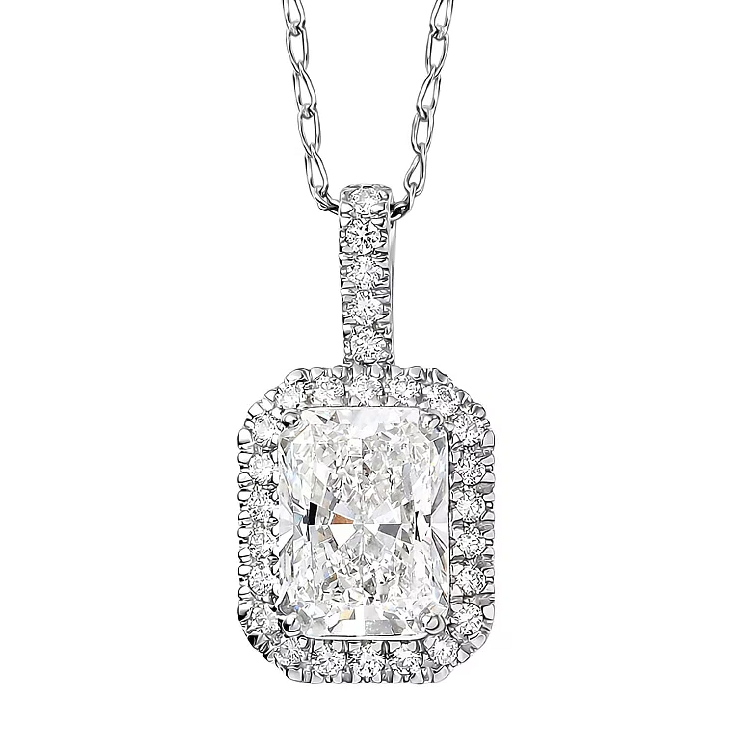 IGI Certified Luxuriant Lab Grown Diamond E-F VS 3.40 ctw Pendant Necklace in 950 Platinum 5.70 Grams 20 Inches