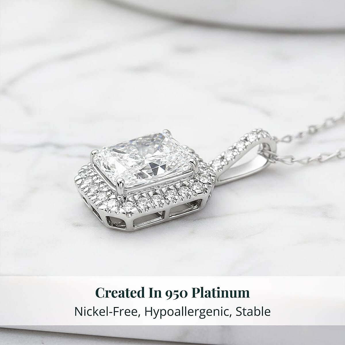 IGI Certified Luxuriant Lab Grown Diamond E-F VS 3.40 ctw Pendant Necklace in 950 Platinum 5.70 Grams 20 Inches image number 2