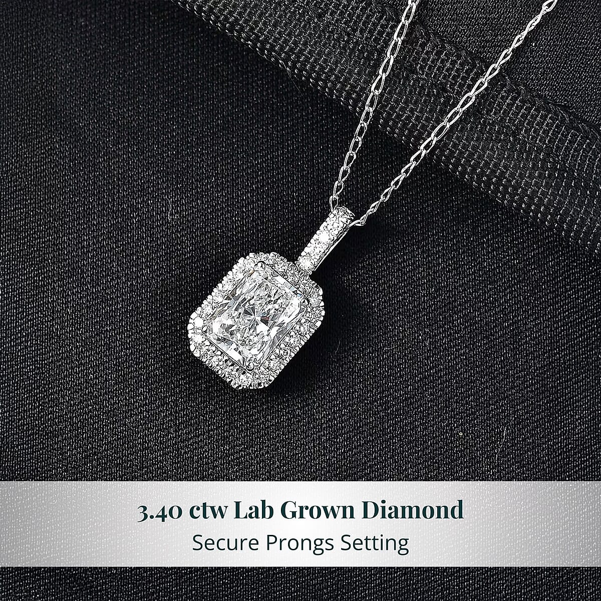 IGI Certified Luxuriant Lab Grown Diamond E-F VS 3.40 ctw Pendant Necklace in 950 Platinum 5.70 Grams 20 Inches image number 4