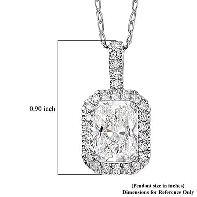 IGI Certified Luxuriant Lab Grown Diamond E-F VS 3.40 ctw Pendant Necklace in 950 Platinum 5.70 Grams 20 Inches