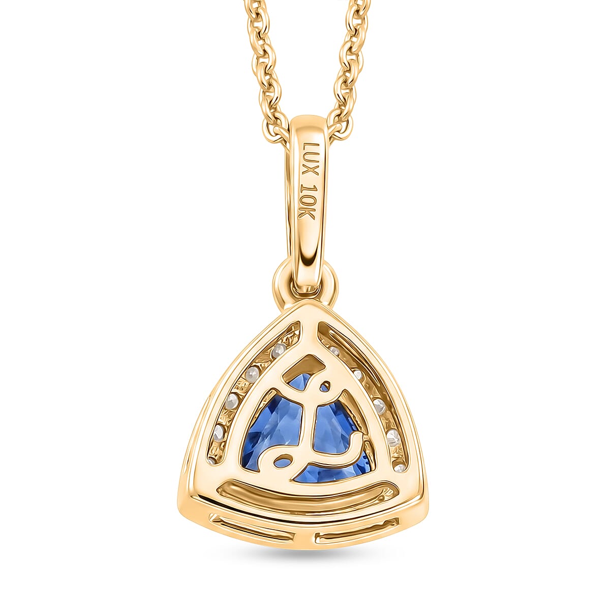 Luxoro AAA Tanzanite and Diamond I2 1.15 ctw Pendant Necklace in 10K Yellow Gold 20 Inches image number 4