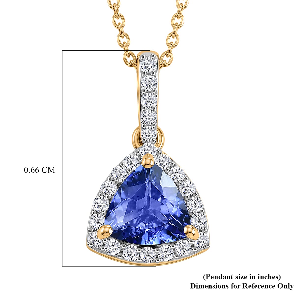 Luxoro AAA Tanzanite and Diamond I2 1.15 ctw Pendant Necklace in 10K Yellow Gold 20 Inches image number 5