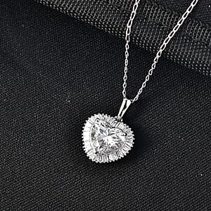 Luxuriant Lab Grown Diamond E-F VS 2.50 ctw Heart Pendant Necklace in 950 Platinum 5.15 Grams 20 Inches