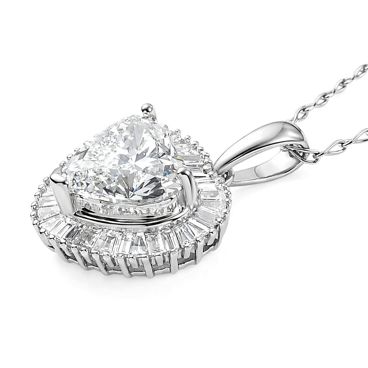 Luxuriant Lab Grown Diamond E-F VS 2.50 ctw Heart Pendant Necklace in 950 Platinum 5.15 Grams 20 Inches image number 3