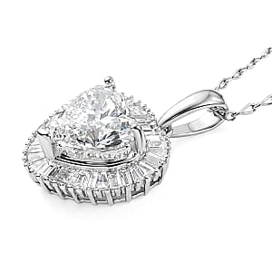 Luxuriant Lab Grown Diamond E-F VS 2.50 ctw Heart Pendant Necklace in 950 Platinum 5.15 Grams 20 Inches