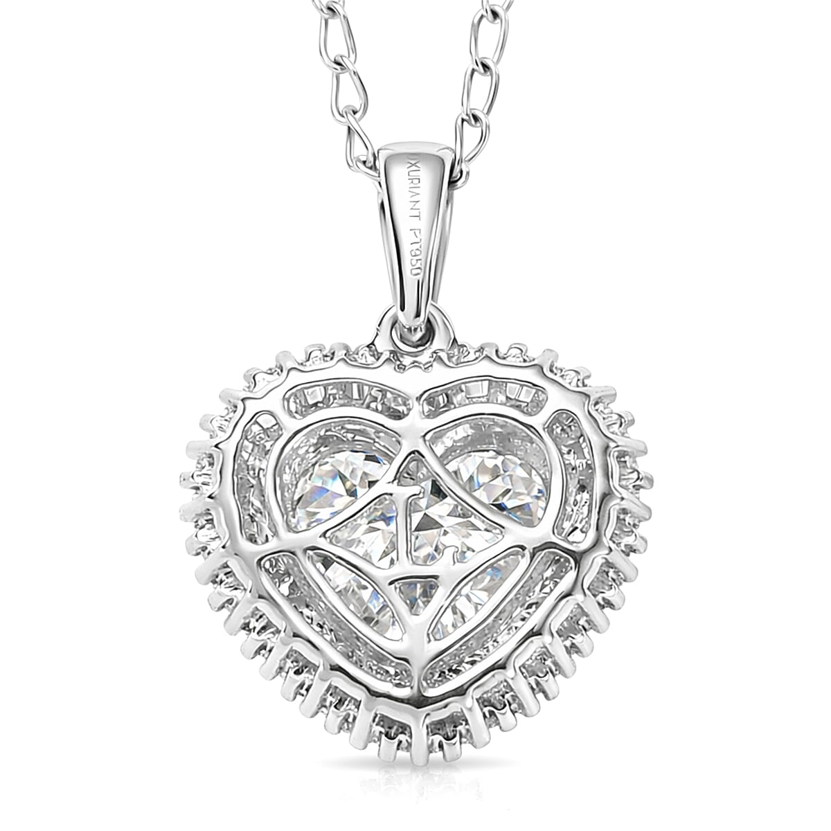 Luxuriant Lab Grown Diamond E-F VS 2.50 ctw Heart Pendant Necklace in 950 Platinum 5.15 Grams 20 Inches image number 4