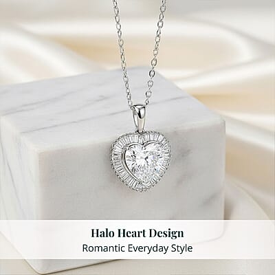Luxuriant Lab Grown Diamond E-F VS 2.50 ctw Heart Pendant Necklace in 950 Platinum 5.15 Grams 20 Inches