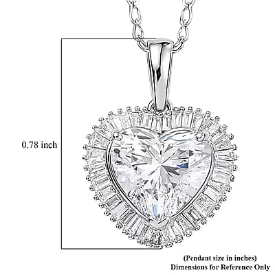 Luxuriant Lab Grown Diamond E-F VS 2.50 ctw Heart Pendant Necklace in 950 Platinum 5.15 Grams 20 Inches