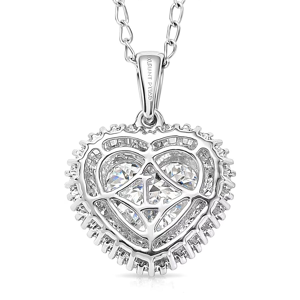 Luxuriant Lab Grown Diamond E-F VS 2.50 ctw Heart Pendant Necklace in 950 Platinum 5.15 Grams 20 Inches image number 7