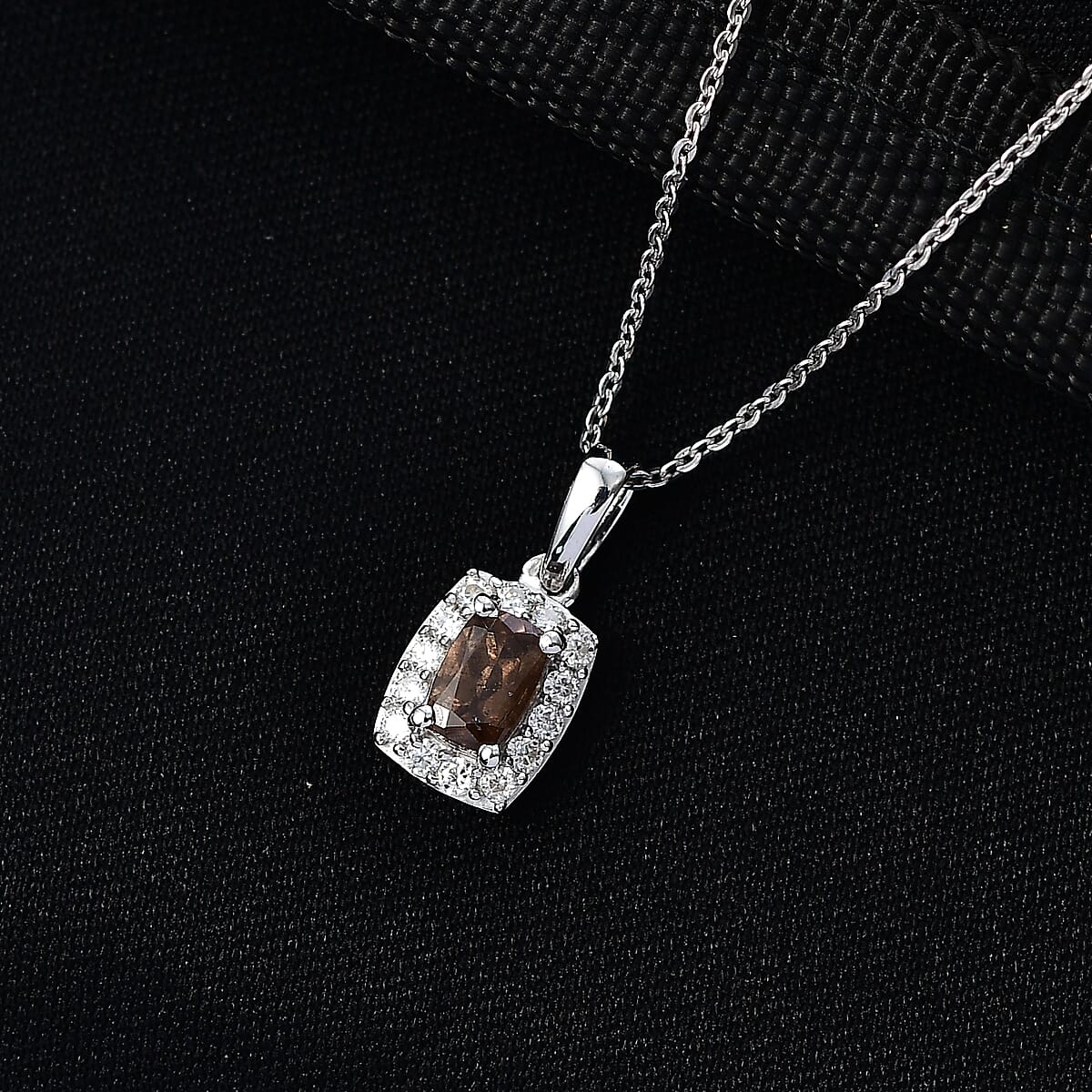 D'Joy Premium Madagascar Color Change Garnet and Moissanite 0.85 ctw Pendant Necklace in Rhodium Over Sterling Silver 20 Inches  image number 1