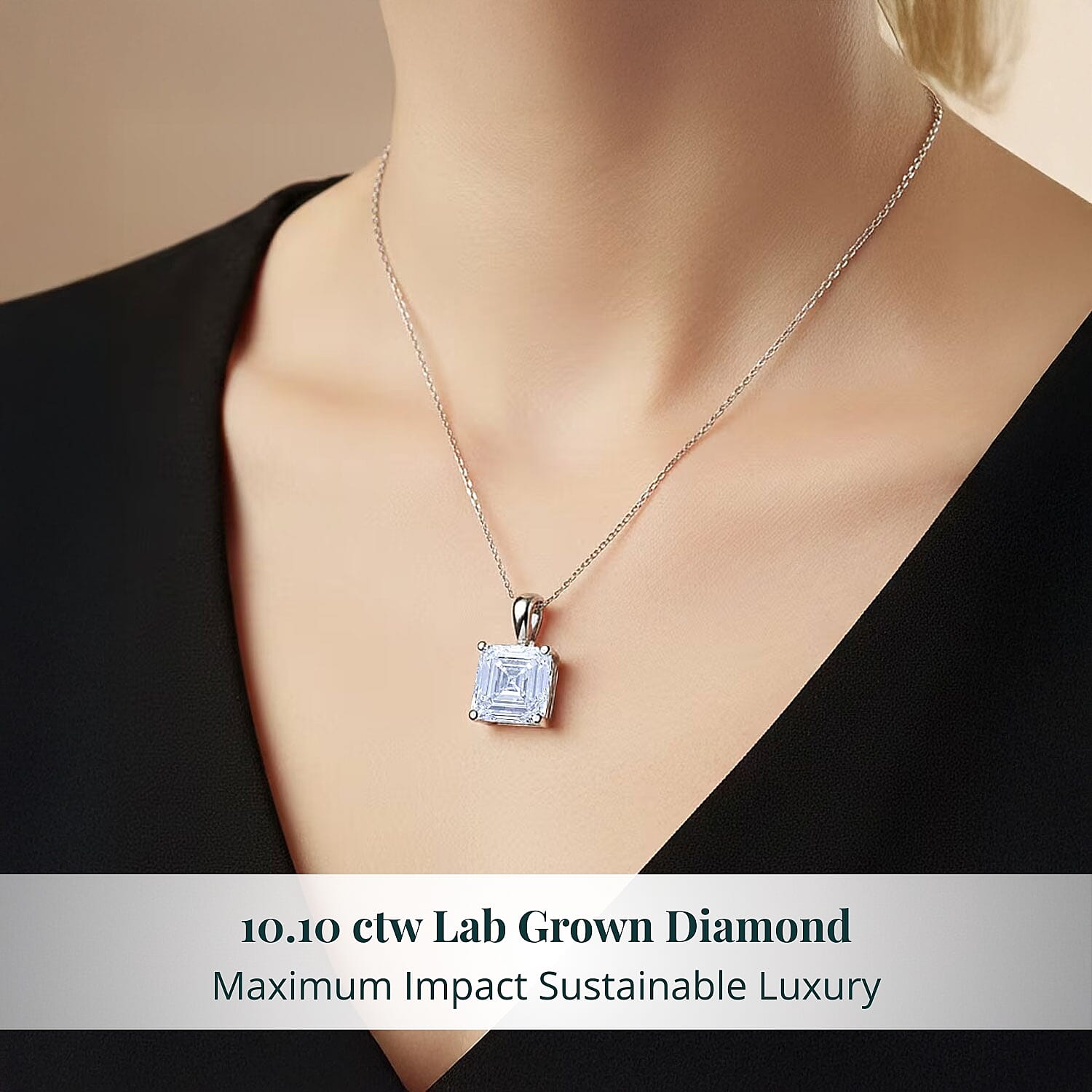 IGI Certified Luxuriant Lab Grown Diamond Pendant Necklace in 950 Platinum 10.10 ctw (20 Inches) (G, VS)