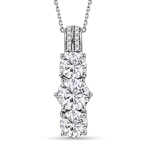 D'Joy Moissanite 2.80 ctw Pendant Necklace in Platinum Over Sterling Silver (20 Inches)