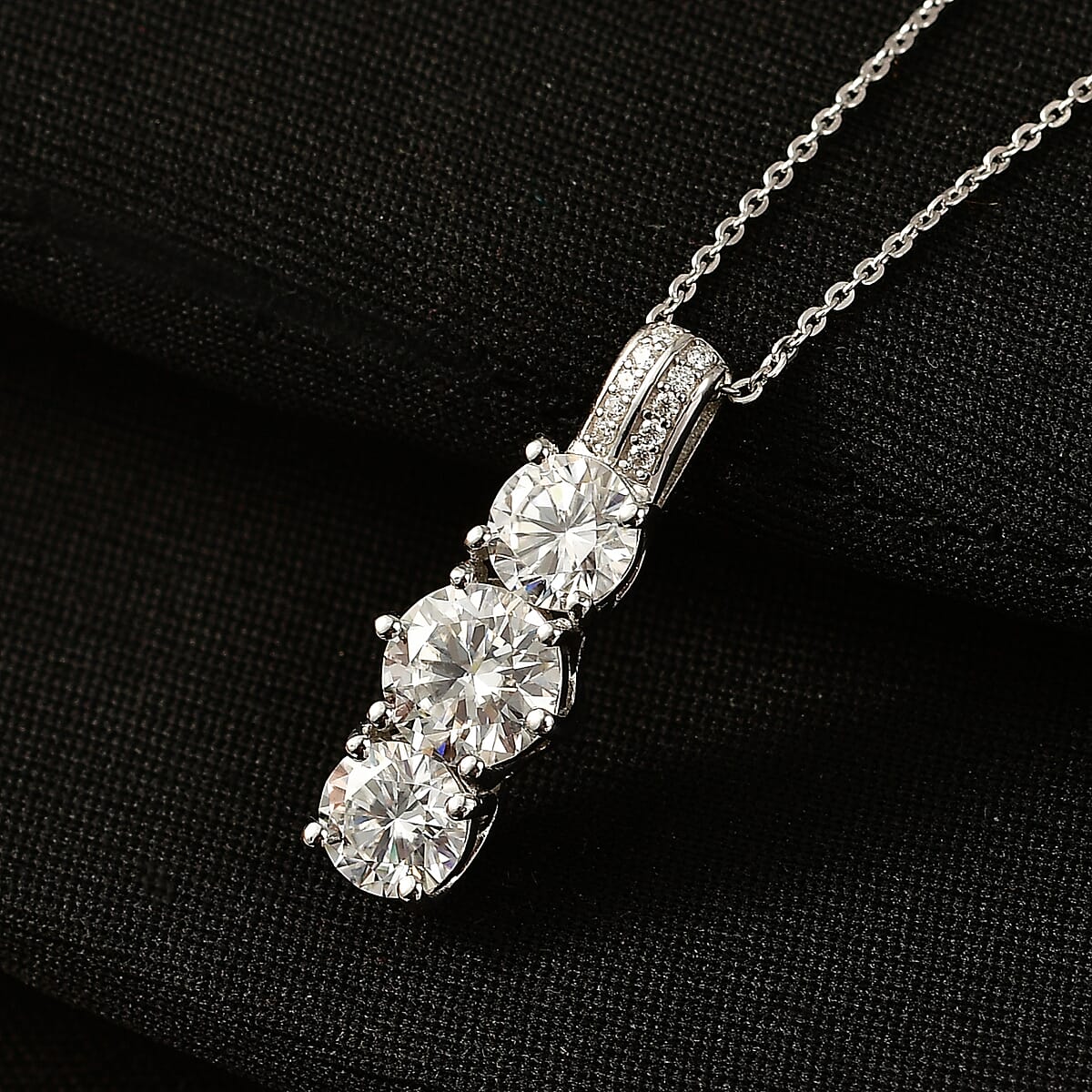 D'Joy Moissanite 2.80 ctw Pendant Necklace in Platinum Over Sterling Silver (20 Inches) image number 1