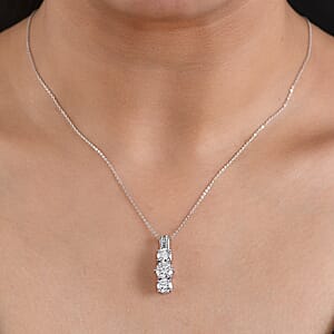 D'Joy Moissanite 2.80 ctw Pendant Necklace in Platinum Over Sterling Silver (20 Inches)