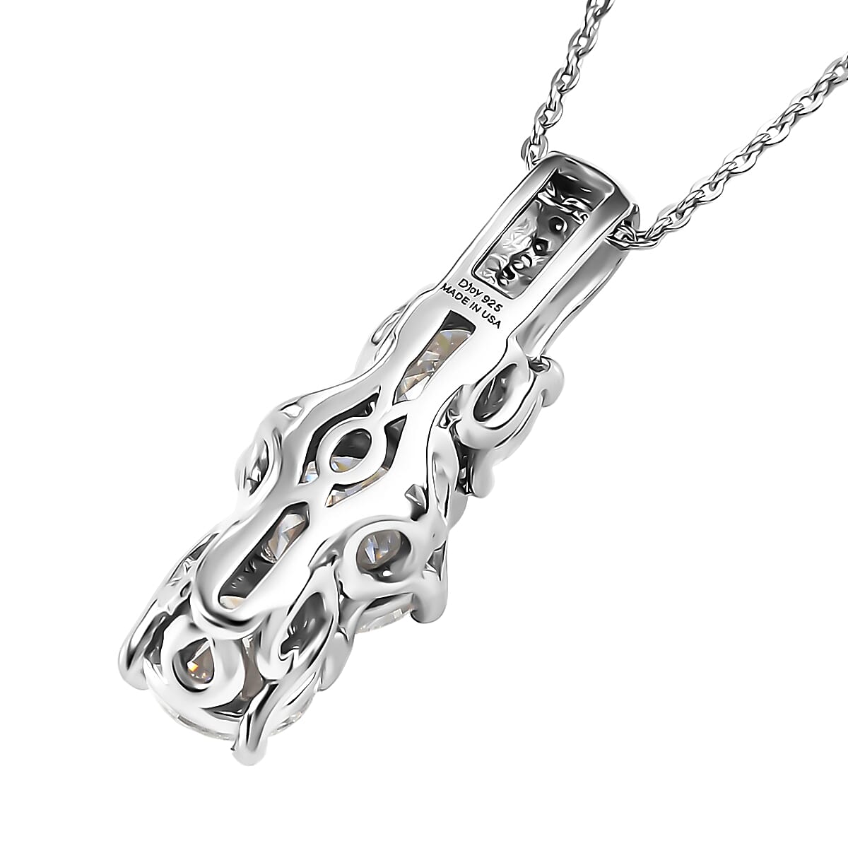D'Joy Moissanite 2.80 ctw Pendant Necklace in Platinum Over Sterling Silver (20 Inches) image number 4