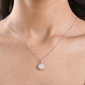 D'Joy Moissanite 1.15 ctw Pendant Necklace in Platinum Over Sterling Silver 20 Inches 
