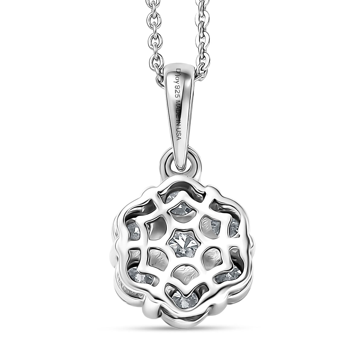 D'Joy Moissanite 1.15 ctw Pendant Necklace in Platinum Over Sterling Silver 20 Inches