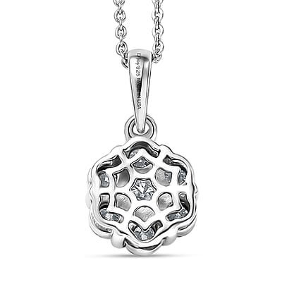 D'Joy Moissanite 1.15 ctw Pendant Necklace in Platinum Over Sterling Silver 20 Inches