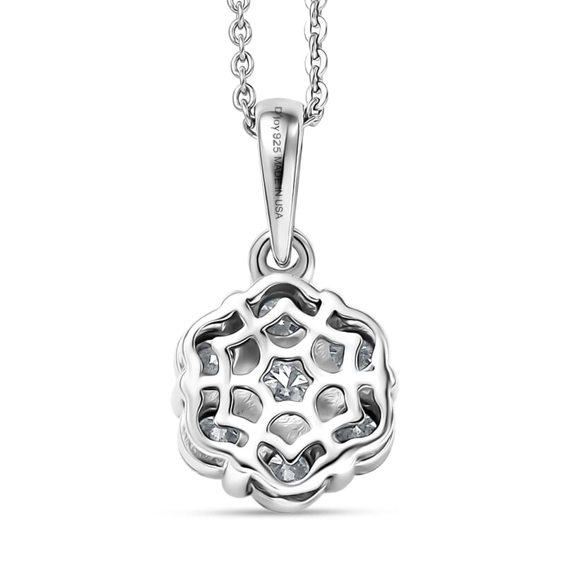 D'Joy Moissanite 1.15 ctw Pendant Necklace in Platinum Over Sterling Silver 20 Inches