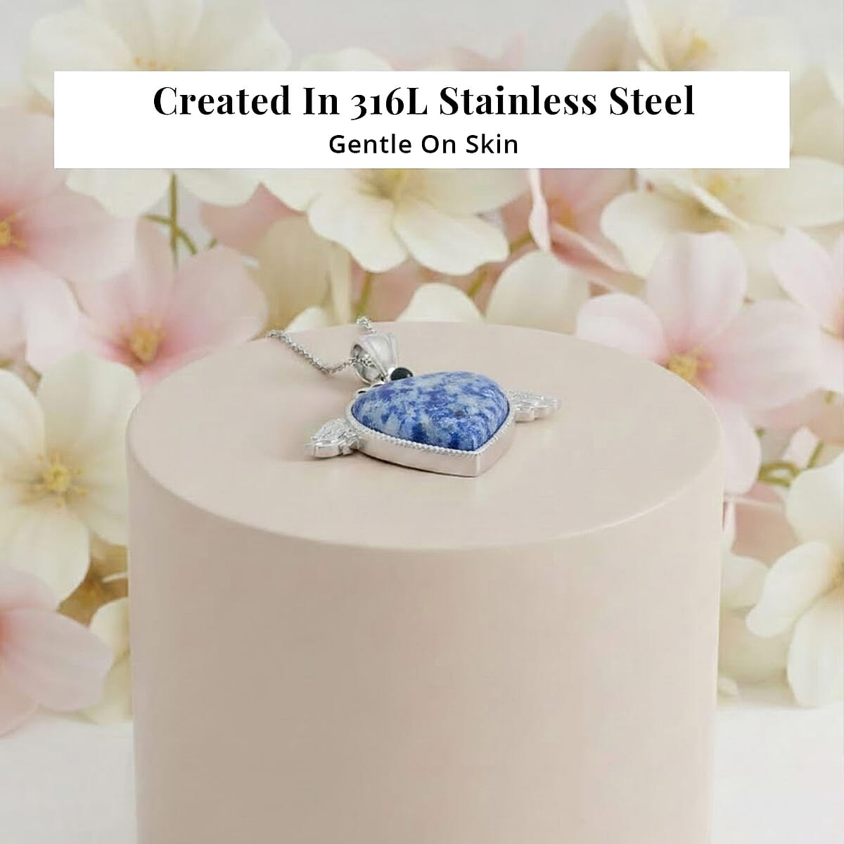 Sodalite, Red Aventurine Angel Wing Heart Pendant in Silvertone with Stainless Steel Necklace 35.50 ctw (20 Inches) image number 3