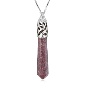 Lepidolite Pendant in Silvertone with Stainless Steel Necklace 36.00 ctw (20 Inches)