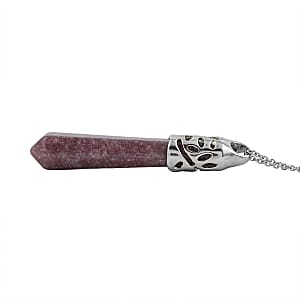 Lepidolite Pendant in Silvertone with Stainless Steel Necklace 36.00 ctw (20 Inches)