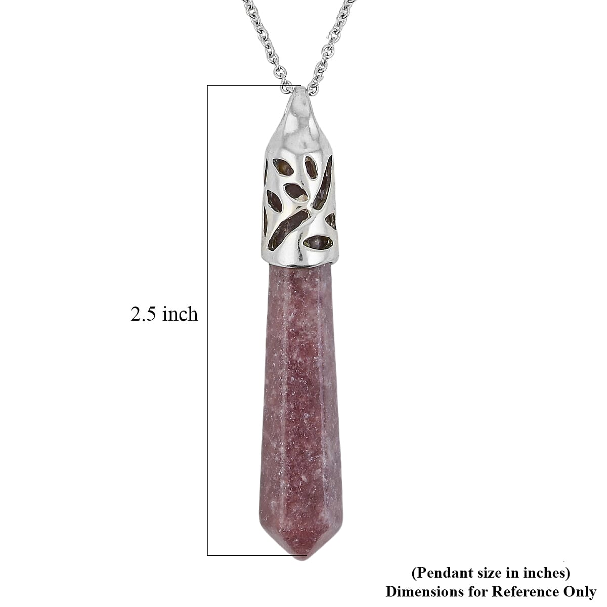 Lepidolite Pendant in Silvertone with Stainless Steel Necklace 36.00 ctw (20 Inches) image number 5
