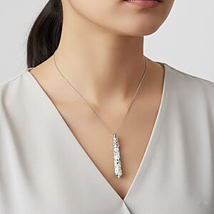 Kiwi Jasper Pendant in Silvertone with Stainless Steel Necklace 38.75 ctw (20 Inches)