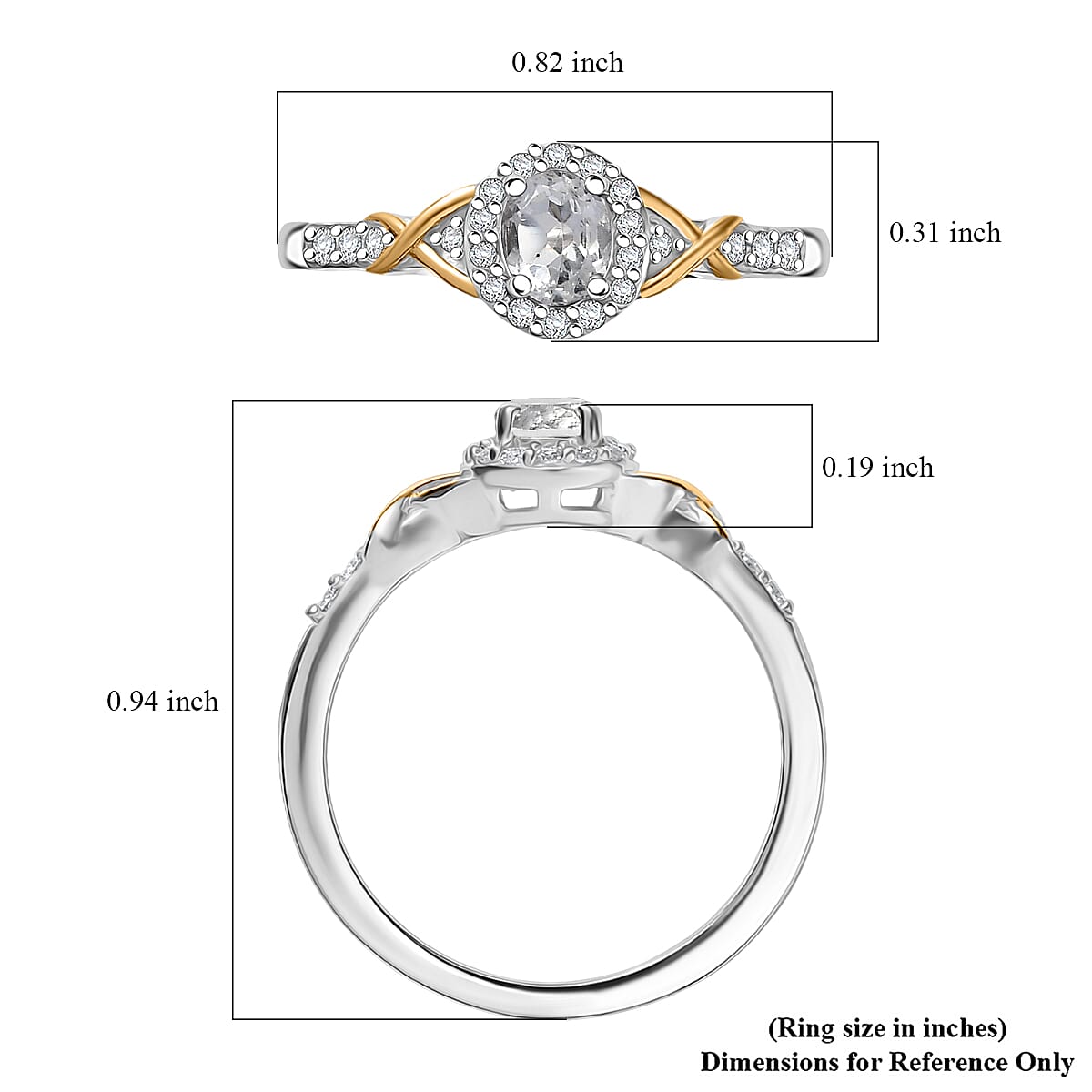 D'Joy White Topaz and White Zircon 1.35 ctw Ring (Size 5) and Pendant Necklace 20 Inches in 18K Vermeil Yellow Gold and Rhodium Over Sterling Silver (Del. In 10-12 Days) image number 9