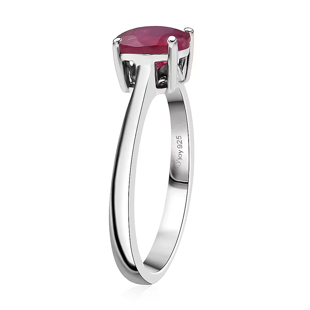 D'Joy Niassa Ruby (FF) 4.40 ctw Ring (Size 5.0) and Pendant Necklace 20 Inches in Rhodium Over Sterling Silver (Del. In 10-12 Days) image number 5