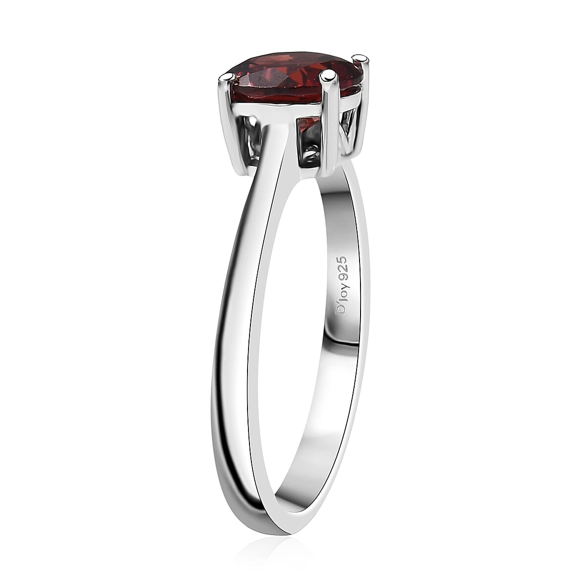 D'Joy Mozambique Garnet 3.00 ctw Ring (Size 5.0) and Pendant Necklace 20 Inches in Rhodium Over Sterling Silver image number 3