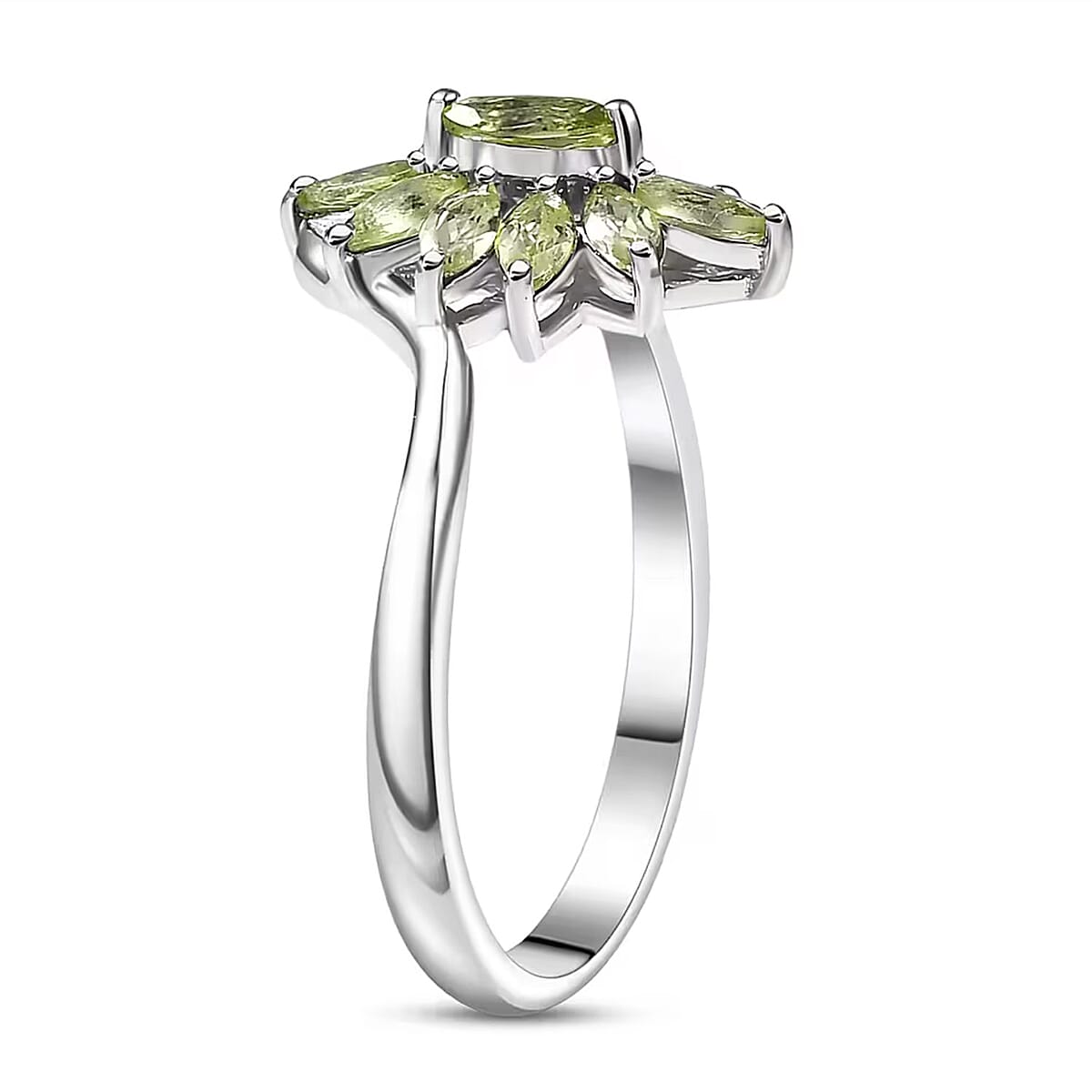 D'Joy Hebei Peridot 2.00 ctw Ring (Size 5.0), and Pendant Necklace 20 Inches in Rhodium Over Sterling Silver (Del. In 10-12 Days) image number 5