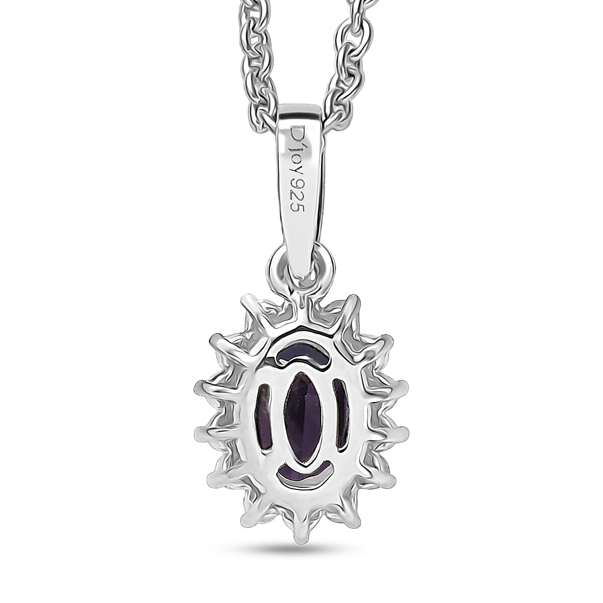 D'Joy African Amethyst, White Zircon Ring (Size 5.0) and Pendant Necklace (20 Inches) in Rhodium Over Sterling Silver 2.25 ctw image number 6