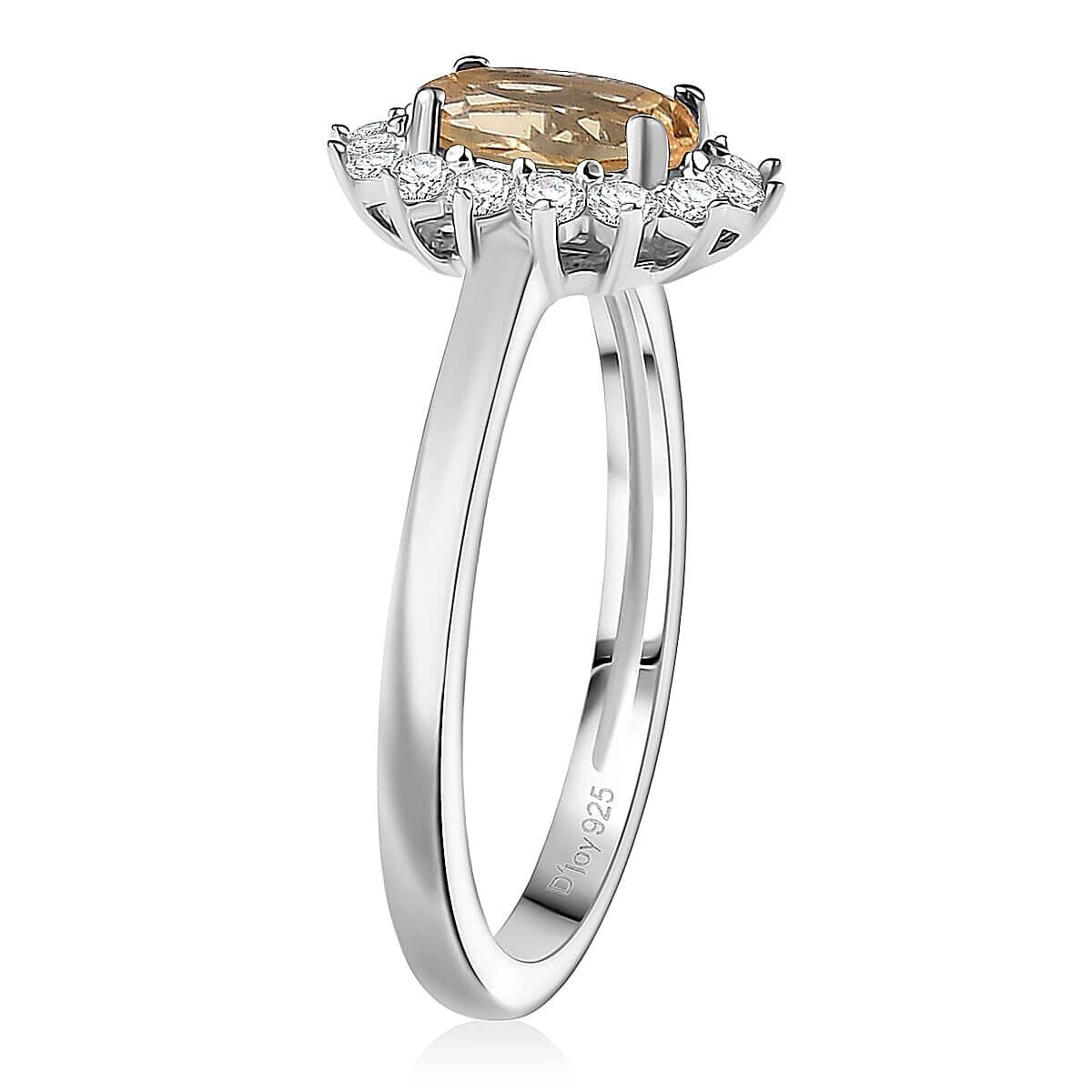 D'Joy Brazilian Citrine and White Zircon 2.30 ctw Ring (Size 5.0) and Pendant Necklace 20 Inches in Rhodium Over Sterling Silver image number 3