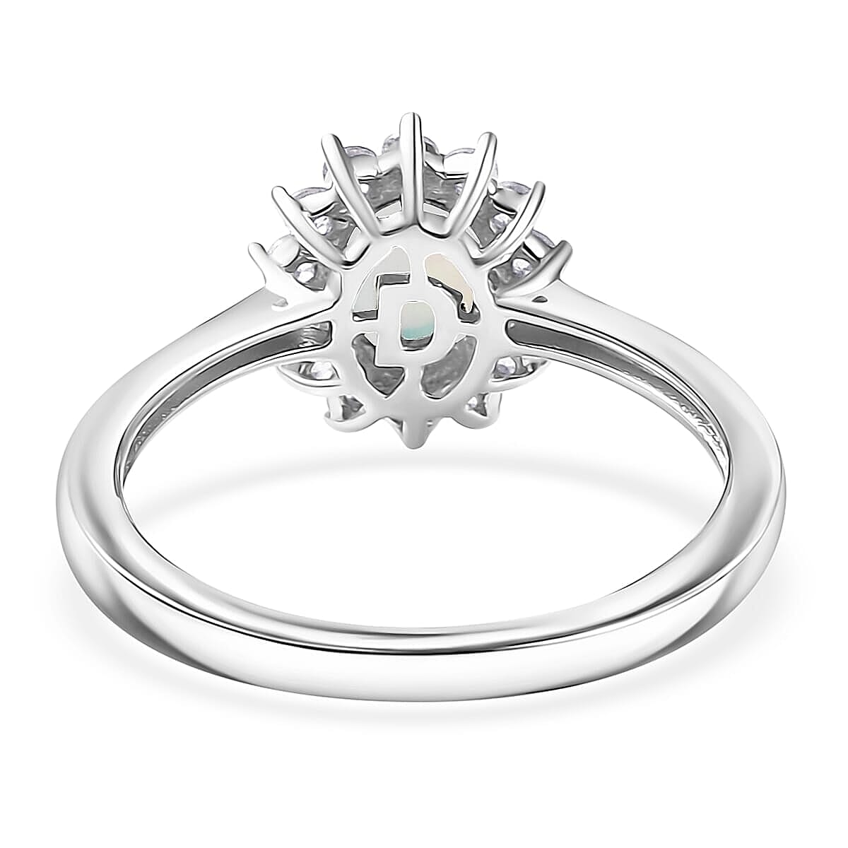 D'Joy Ethiopian Welo Opal and White Zircon 1.80 ctw Ring (Size 7.0) and Pendant Necklace 20 Inches in Rhodium Over Sterling Silver image number 4